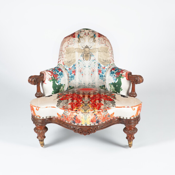 Totem Damask Groove Victorian Chair