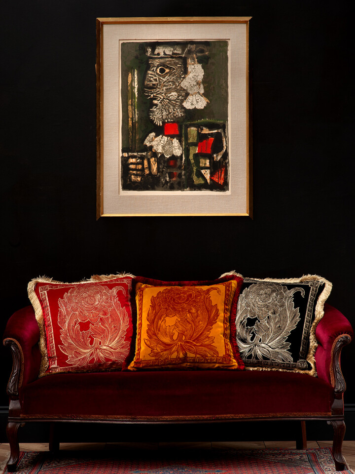 Tudor Rose Fringed Cushion / image 2