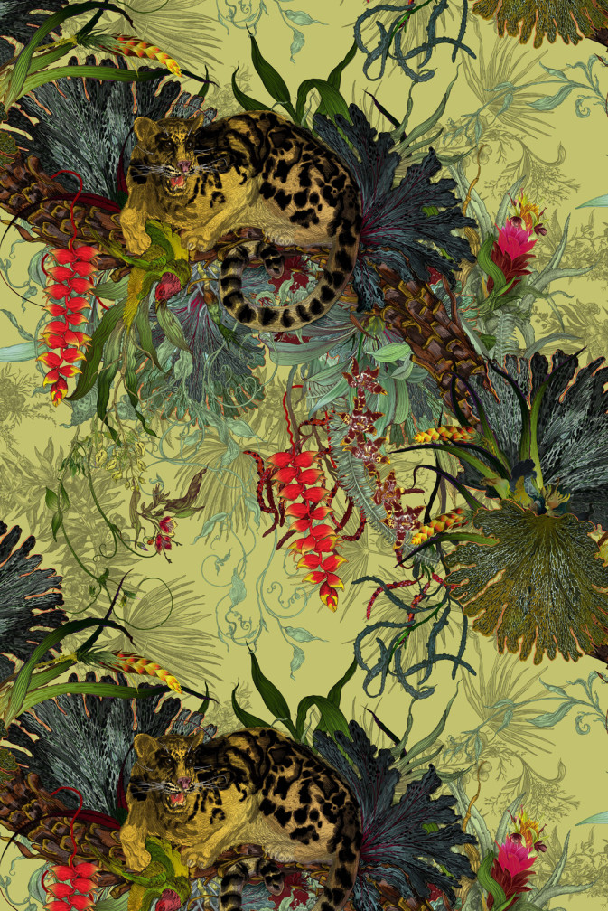 Tropical Clouded Leopard Superwide Wallpaper / image 1