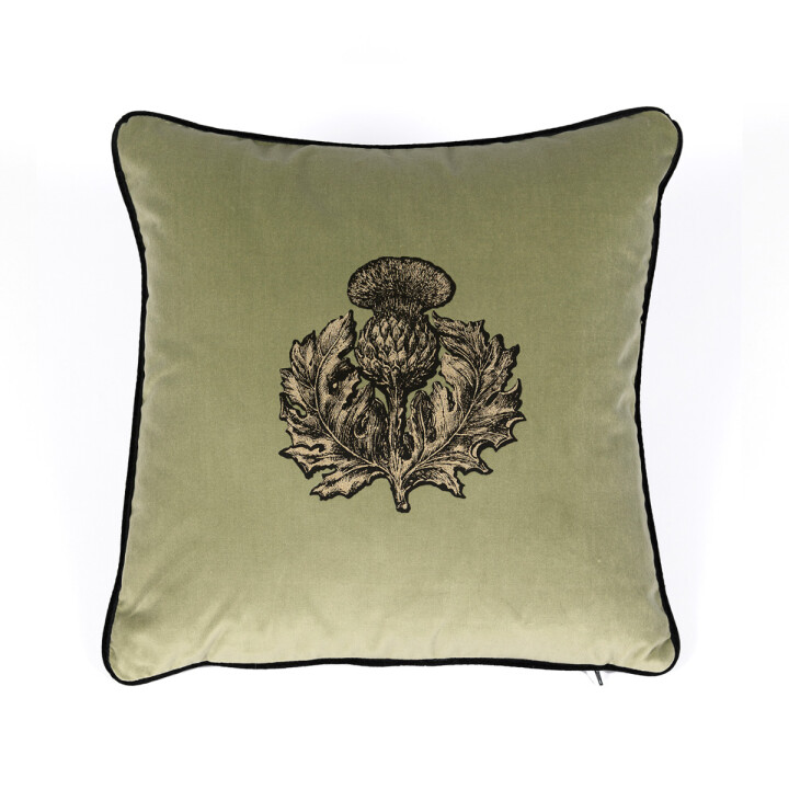 Small Thistle Velvet Cushion / image 1