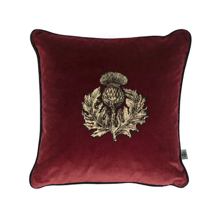 Small Thistle Velvet Cushion / image 1