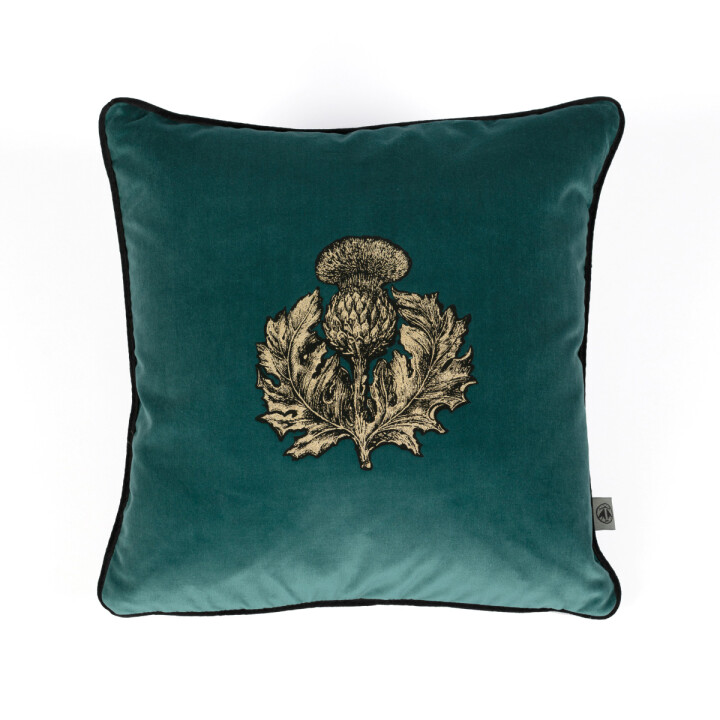 Small Thistle Velvet Cushion / image 1