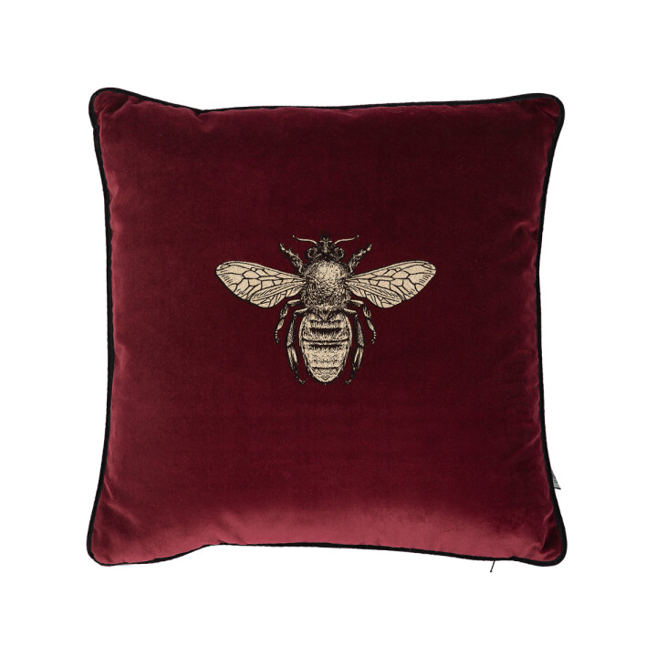 Tache Home Fashion 18x18 Dragonfly Throw Pillow Cover – Red & Beige, Cotton Blend Tapestry, Zip Closure