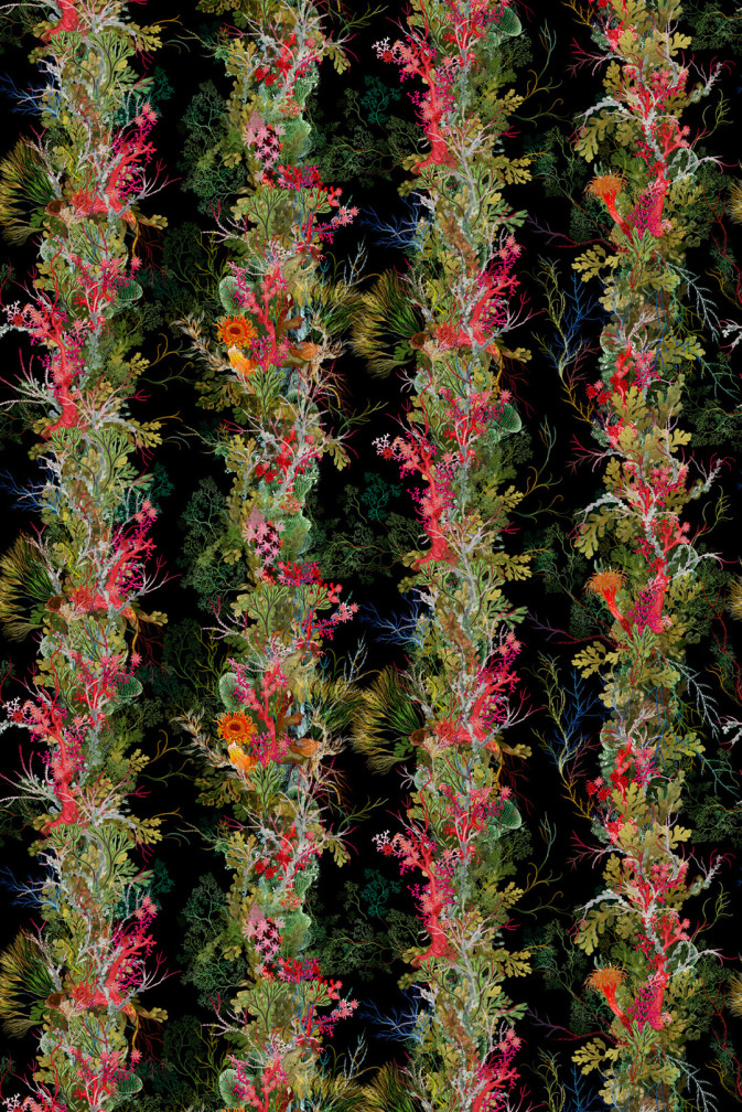 Seaweed Column Wallpaper