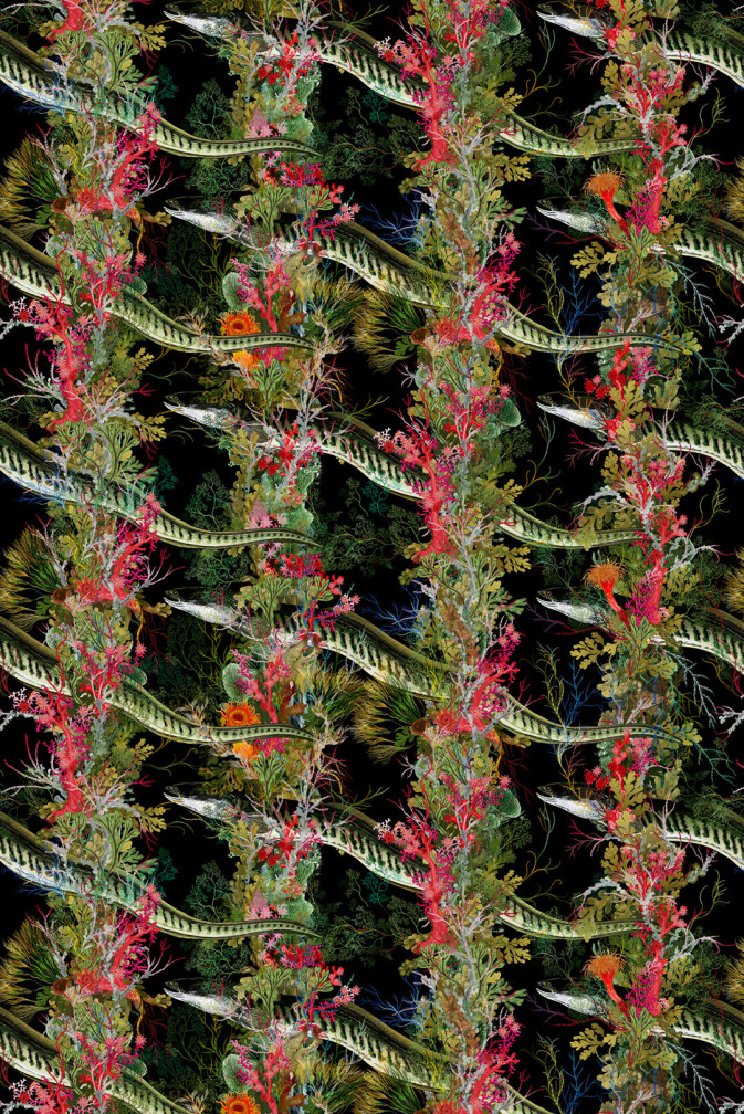 Eel Colonnade Wallpaper