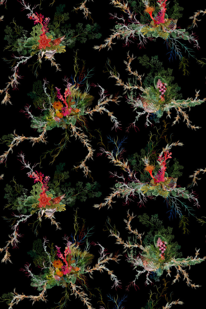 Seaweed And Shell Wallpaper